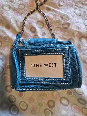 Nine West Blue Mini Chain Shoulder Bag
